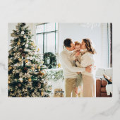 Weihnachtscreme elegantes traditionelles Foto Folien Feiertagskarte (Rückseite)