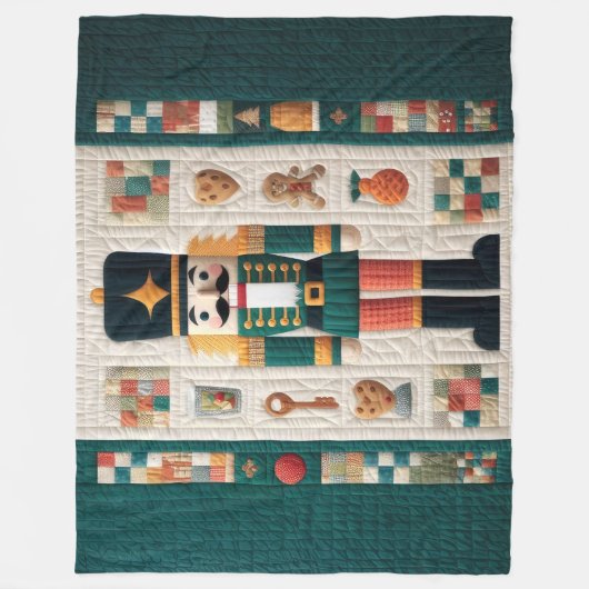 Weihnachtscreme Fleece Blanket Aquamarin (Vorderseite)