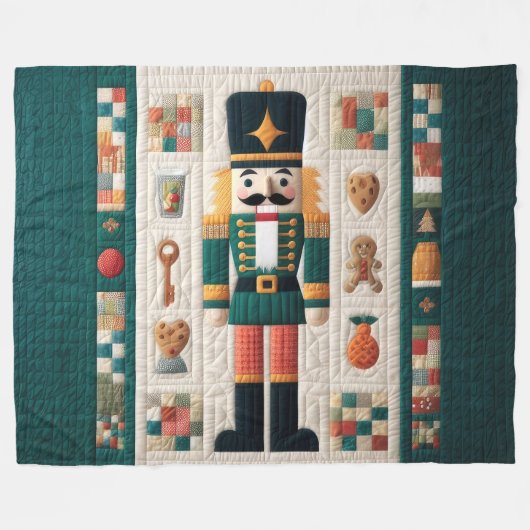 Weihnachtscreme Fleece Blanket Aquamarin (Vorderseite (Horizontal))