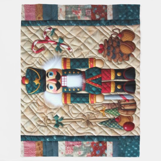 Weihnachtscreme Fleece Blanket Aquamarin (Vorderseite)