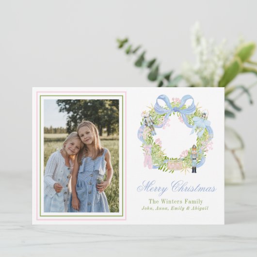 Weihnachtscreme-Foto Feiertagskarte (Stehend Vorderseite)