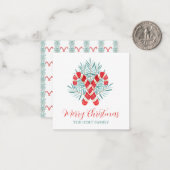 Weihnachtscreme für Wasserfarben Candy Cane Gesche Mitteilungskarte (Vorderseite/Rückseite Beispiel)