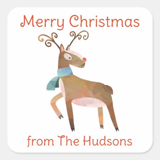 Weihnachtscreme für Wasserfarben - Geschenkartikel Quadratischer Aufkleber (Vorderseite)