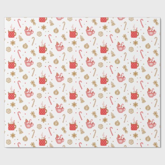 Weihnachtscreme Geschenkpapier (Flach)