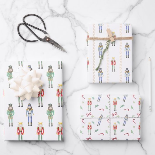 Weihnachtscreme Geschenkpapier Set (Vorderseite)