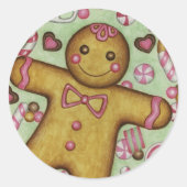Weihnachtscreme Gingerbread BoySticker Runder Aufkleber (Vorderseite)