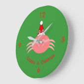 Weihnachtscreme Große Wanduhr (Winkel)