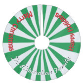 Weihnachtscreme Grün IHR NAME HIER Baumrock Polyester Weihnachtsbaumdecke (Vorderseite)