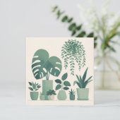 Weihnachtscreme Grüne Pflanze Feiertagskarte (Stehend Vorderseite)