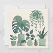 Weihnachtscreme Grüne Pflanze Feiertagskarte (Vorderseite)