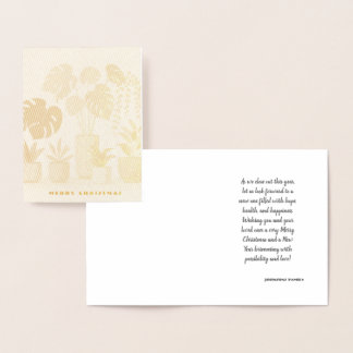 Weihnachtscreme Grüne Pflanze Folienkarte