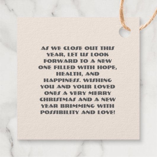 Weihnachtscreme Grüne Pflanze Geschenkanhänger (Rückseite)