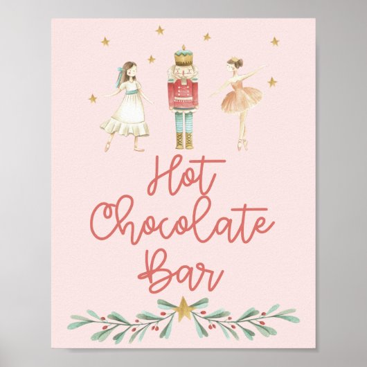 Weihnachtscreme Hot Chocolate Bar Pink Poster (Vorne)