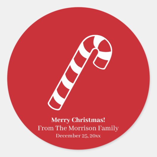 Weihnachtscreme-individuelle Name niedlich Runder Aufkleber (Vorderseite)