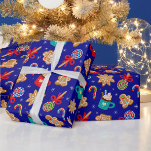 Weihnachtscreme, Kekse und heiße Schokolade Geschenkpapier