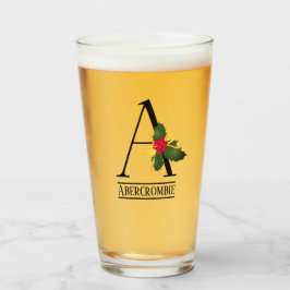 Weihnachtscreme Letter A Personalisiertes Bier Glas