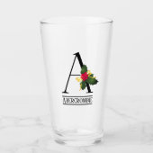 Weihnachtscreme Letter A Personalisiertes Bier Glas (Vorderseite)