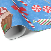 Weihnachtscreme, Lollipop und Kuchen Geschenkpapier (Rolleneckpunkt)