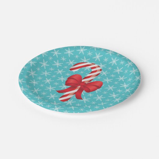 Weihnachtscreme mit Bow Pappteller (Schrägansicht)