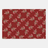 Weihnachtscreme mit dekorativem Band Geschenkpapier Set (Vorderseite)