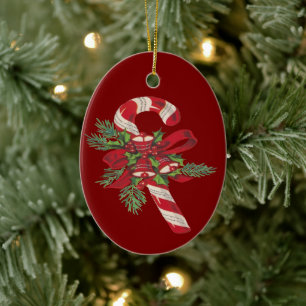 Weihnachtscreme mit dekorativem Band Keramik Ornament