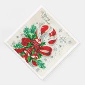 Weihnachtscreme mit Zuckerrohr Retro Party Serviet Serviette (Ecke)