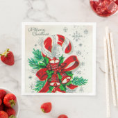 Weihnachtscreme mit Zuckerrohr Retro Party Serviet Serviette (Beispiel)