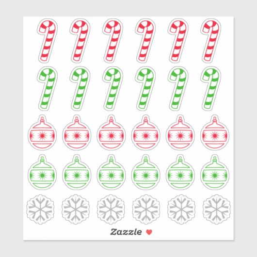 Weihnachtscreme, Ornament, Snowflake Symbole Aufkleber (Blatt)