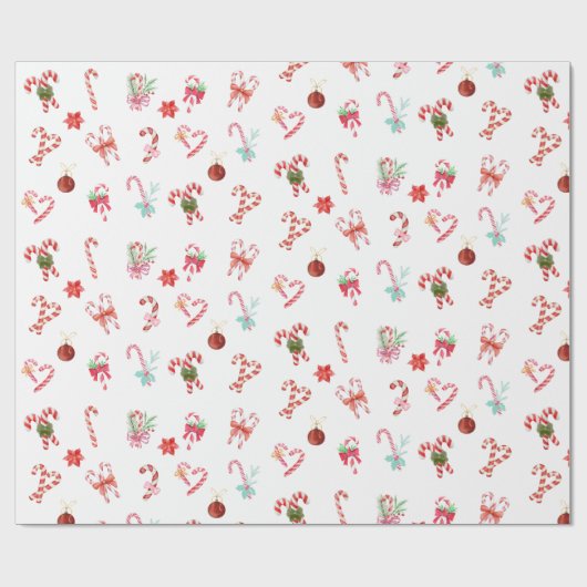 Weihnachtscreme, Ornamente, Rote Poinsettia Geschenkpapier (Flach)