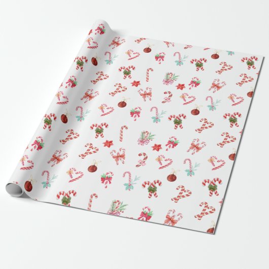 Weihnachtscreme, Ornamente, Rote Poinsettia Geschenkpapier (Ungerollt)