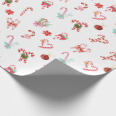 Weihnachtscreme, Ornamente, Rote Poinsettia Geschenkpapier (Ecke)