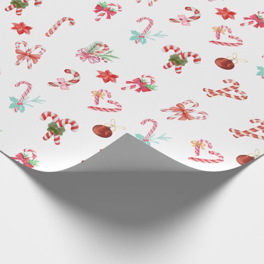 Weihnachtscreme, Ornamente, Rote Poinsettia Geschenkpapier (Ecke)