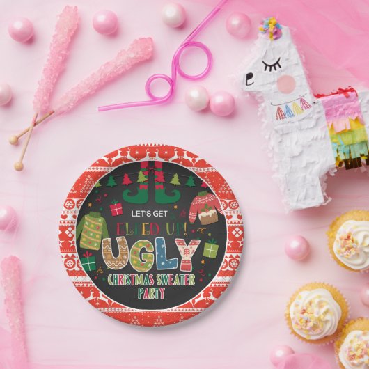 Weihnachtscreme-Papierplatte - aufgeräumt Pappteller (Party)