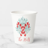 Weihnachtscreme Personalisiert Candy Cane Pappbecher (Vorderseite)