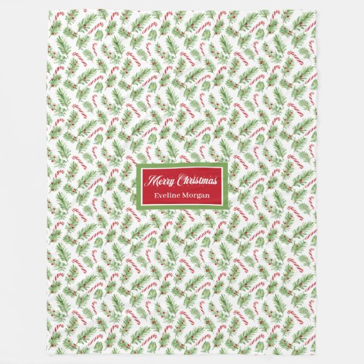 Weihnachtscreme personalisiert fleecedecke (Vorderseite)