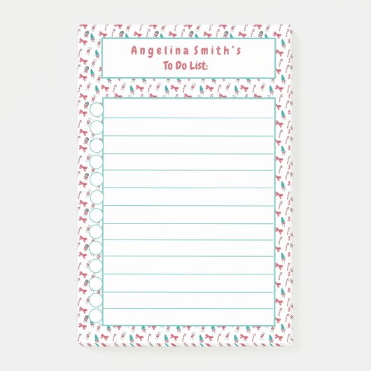 Weihnachtscreme Personalisiert Post-it Klebezettel (Vorderseite)