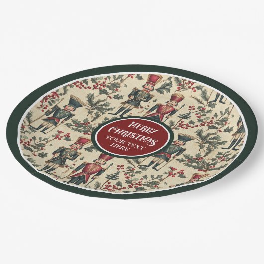 Weihnachtscreme personalisierte Teller (Schrägansicht)