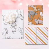 Weihnachtscreme Pink Geschenkpapier Set