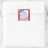 Weihnachtscreme Quadratischer Aufkleber (Tasche)