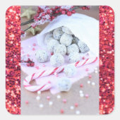 Weihnachtscreme Quadratischer Aufkleber (Vorderseite)