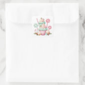 Weihnachtscreme Quadratischer Aufkleber (Tasche)