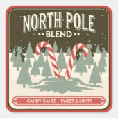 Weihnachtscreme Quadratischer Aufkleber (Vorderseite)