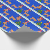 Weihnachtscreme - Reindeer Design Geschenkpapier (Ecke)
