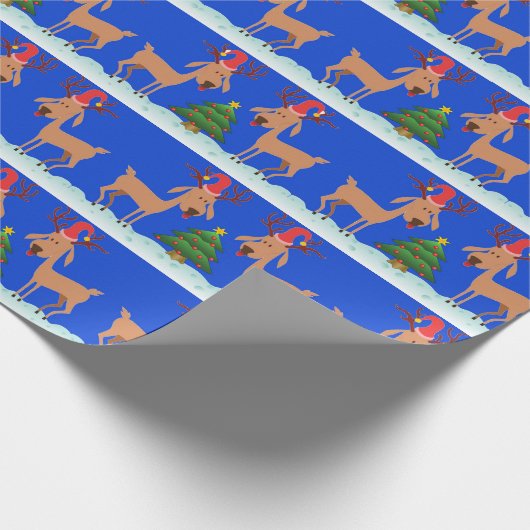 Weihnachtscreme - Reindeer Design Geschenkpapier (Ecke)