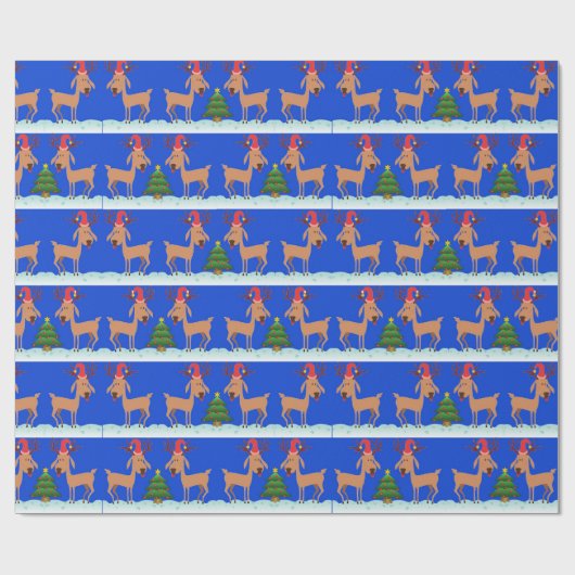 Weihnachtscreme - Reindeer Design Geschenkpapier (Flach)