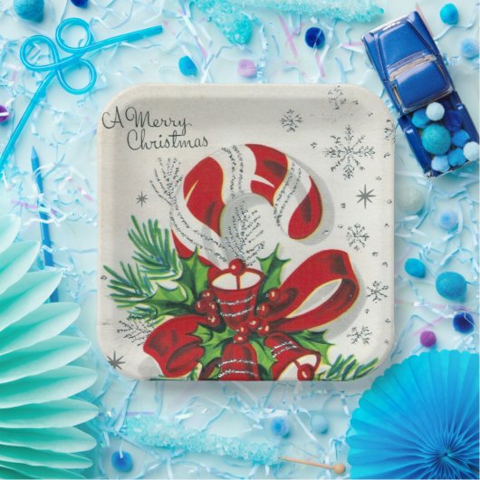 Weihnachtscreme Retro Party Platte Pappteller (Party)