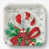 Weihnachtscreme Retro Party Platte Pappteller (Vorderseite)