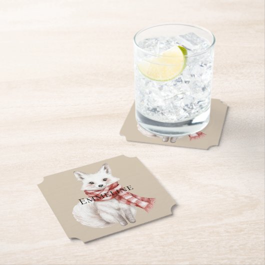 Weihnachtscreme Rot Weißer Pfefferminzfuchs und Hi Untersetzer (Vor Ort)