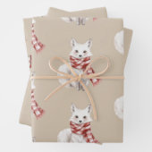 Weihnachtscreme Roter Peppermint Fox Deh Geschenkpapier Set (Beispiel)