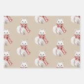 Weihnachtscreme Roter Peppermint Fox Deh Geschenkpapier Set (Vorderseite)